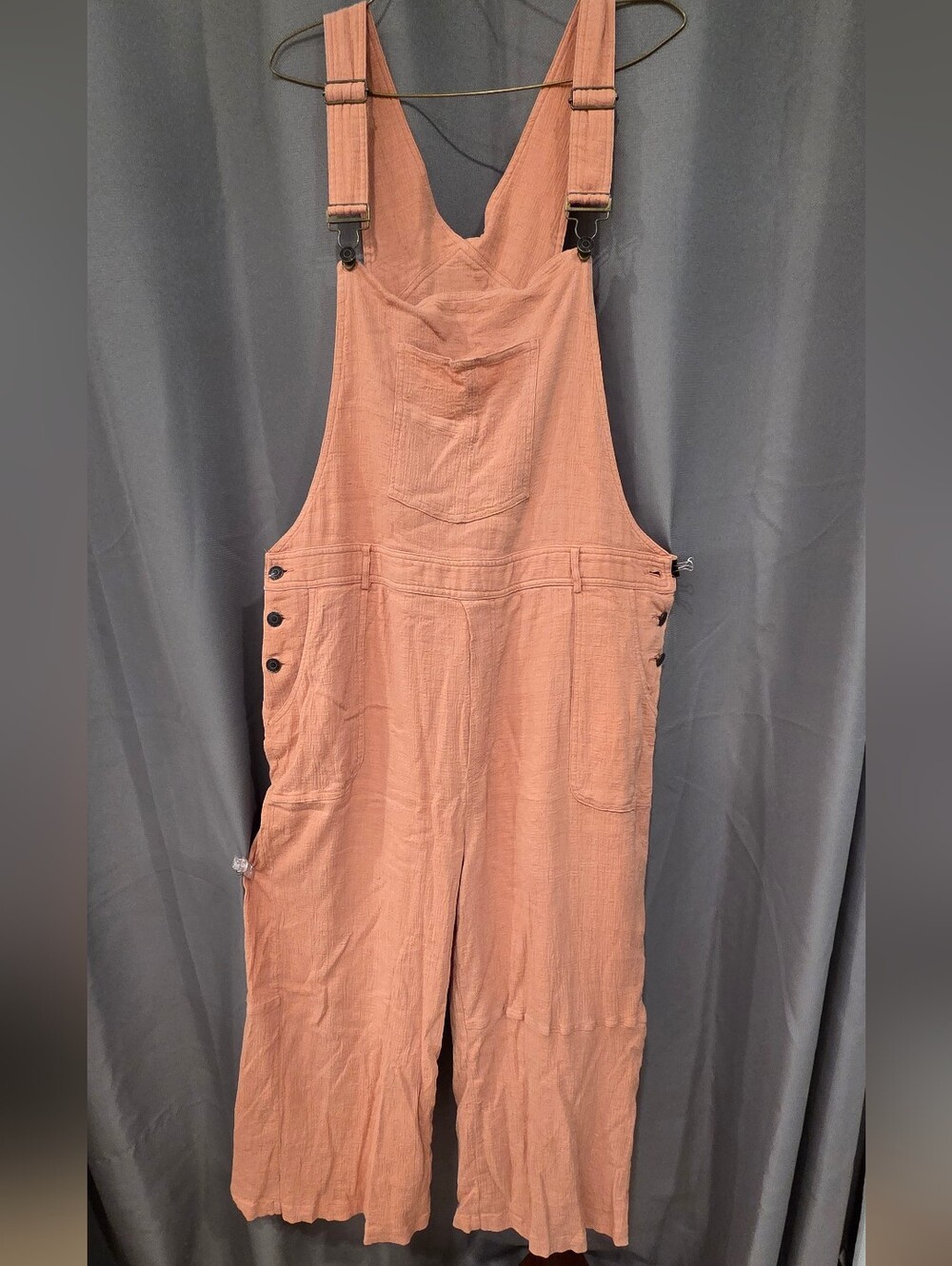 Wide Leg Overalls Jumpsuit in Dusty Rose